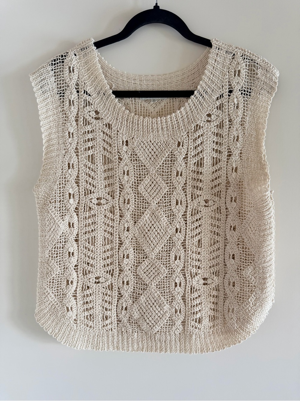 NWOT Z Supply Crocheted Knit Sleeveless Cream Sleeveless Top